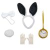 NuJake White Bunny Rabbit 5 Piece Costume Set For Adults