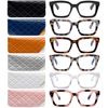 ZXYOO 6 Pack Oversize Square Design Reading Glasses for Women, Blue Light Blocking Computer Reader（6 pack Mix +1.75）