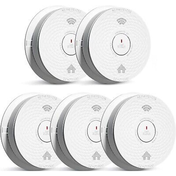 Siterlink Smoke & Carbon Monoxide Detector Combo with Voice Alert 5 Pack