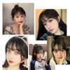 Bangs Wig, 100% Human Hair, Fully Hand Planted Extensions, One-Touch Point Wig, 2 Styles (Dark Brown, Bangs with Sides))