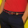 Asquith & Fox Stripe Braid Stretch Belt, Multicolour (Navy/Red 000), 38 (Size:One Size)