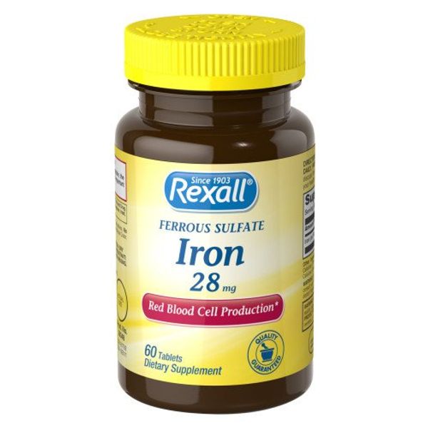 Rexall Ferrous Sulfate Iron 28 Mg - Tablets, 60 Ct