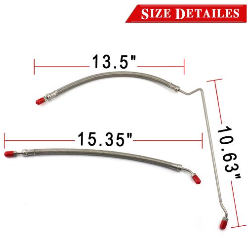 Trim Tilt Hydraulic Ram Cylinder Hose Kit For Mercruiser Alpha One with Trim Cylinder(15-9/16") & Bravo 1 2 3 X, 9B-104 & 9B-121 Trim Cylinders, Replace # 32-99904Q 32-864589 32-864588