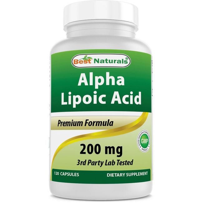 Best Naturals alpha lipoic acid 200mg 120 Capsules antioxidants