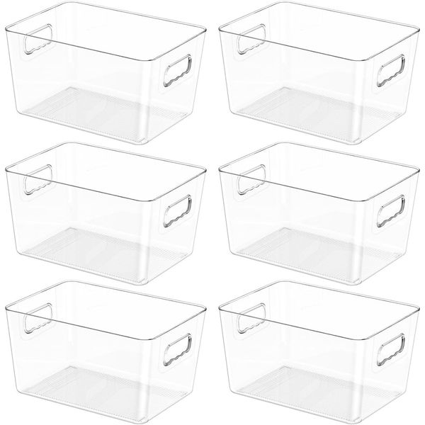 BALEINE Refrigerator Organizers and Storage Bins, 6 PK 11x7.5x6, Clear