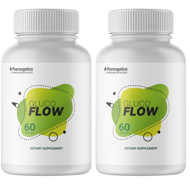 2 GLUCOFLOW Glucose Support Supplement Blood Sugar - 120 Capsules - 2 Bottles