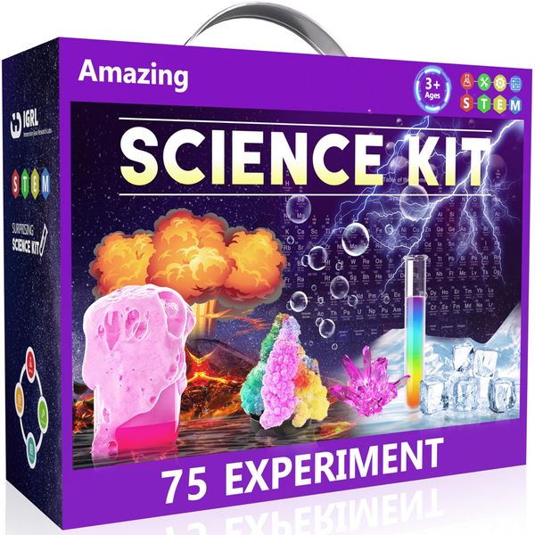 IGRL STEM Science Kits for Kids Age 8-12, Mini Science Lab with 75+ Easy Science Experiments, Featuring Chemistry Set, Science Magic, Earth Science, Educational Toys for Boys and Girls