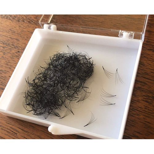 4D PREMADE (HAND MADE) FAN LASHES (500 FANS/TRAY) FOR EYELASH EXTENSION, C CURL AND D CURL, 0.07 THICKNESS, LENGTH FROM 10MM-15MM (C10mm4D)