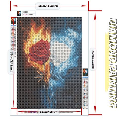 Milila Diamond Art Kits for Adults Full Drill Round Diamond Painting Kits for Beginners Craft Kits for Home Wall Decor Gifts 11.8x15.7inch(Rose)