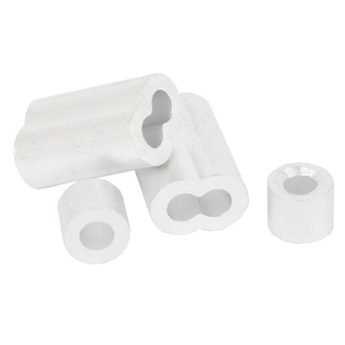 Forney 61038 Wire Rope Stops and Ferrules, Aluminum Cable Sleeves, 3/16-Inch, 2-Stops, 2-Ferrules