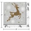 Creative Converting Opulent Reindeer Beverage Napkins, 5", Multi-color