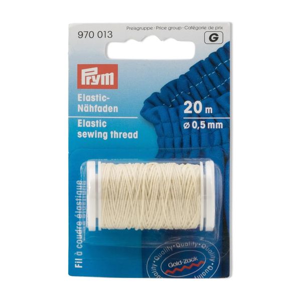 Prym PRYM_970013-1 Elastic Sewing Thread 0.5 mm Natural White