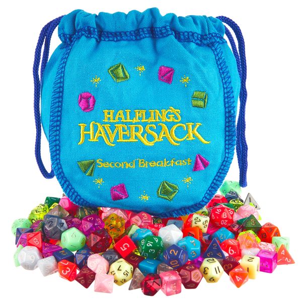 Wiz Dice Halfling's Haversack: Second Breakfast 10mm Miniature Polyhedral Dice (140-pack) 20 Sets of 7 Mini D&D Dice