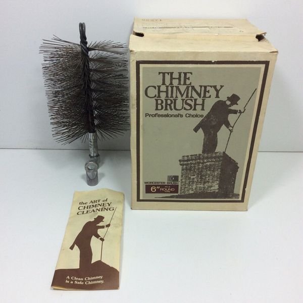 Vintage Worcester Chimney Brush Professional's 6" Round Wire Original Box PC-6