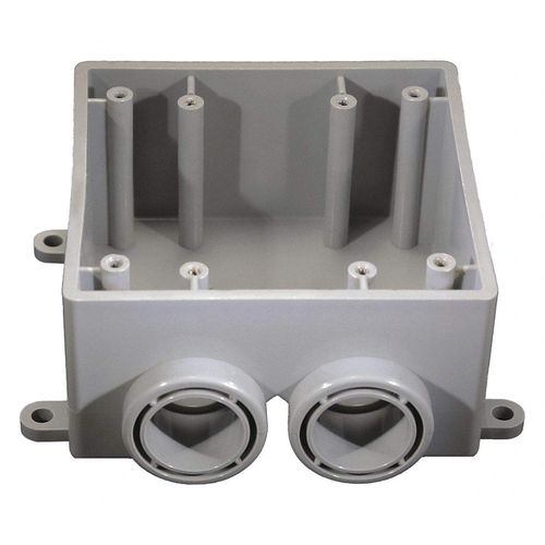 Weatherproof Box, 2Gang, PVC, 36.3 cu. in