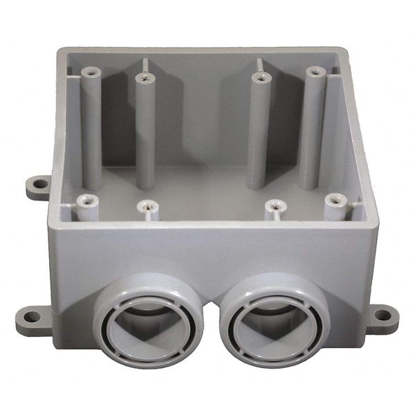 Weatherproof Box, 2Gang, PVC, 36.3 cu. in