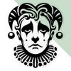 Medium 210mm 'Pierrot Face' Clear Static Window Cling Sticker/Decal (Black) (WC00109420)