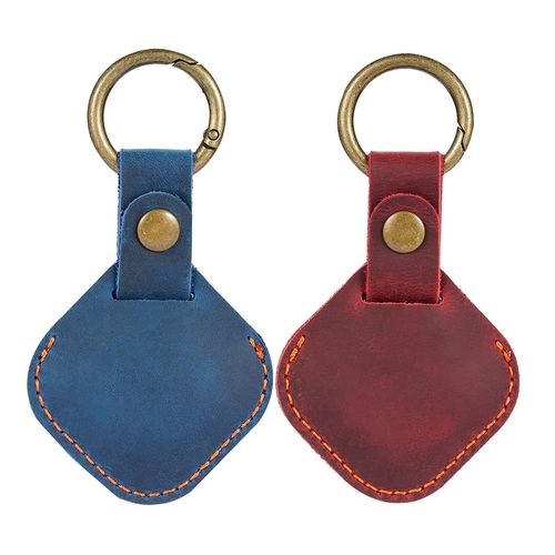 VIPERADE PJ25 Air Tag Holder, AirTag Keychain Genuine Leather Protective Case - GPS Tracker Cover for Dog or Cat Collar with Spring Keyring Compatible with Apple New AirTag