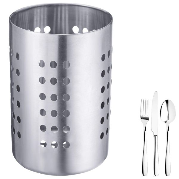 Westmark Cutlery/Utensil Holder, round, diameter: 6.8 cm, height: 10.3 cm, stainless steel, silver, 69002211