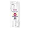 Party Essentials Hard Plastic 9-1/2" Two Piece Serving Utensil Set with Forks/Spoons, Clear, 2 Set-Count