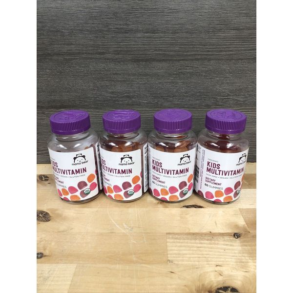 4 Pack Mama Bear Organic Kids Multivitamin Exp 04/24 (60 Gummies Each)