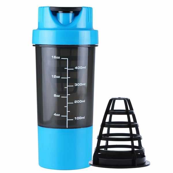 By Global International Shake Protein Shaker Sports Bottle 500 ml (Blue).