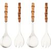 Serving Spoon and Fork Set, 304 Stainless Steel Serving Utensils with Natural...
