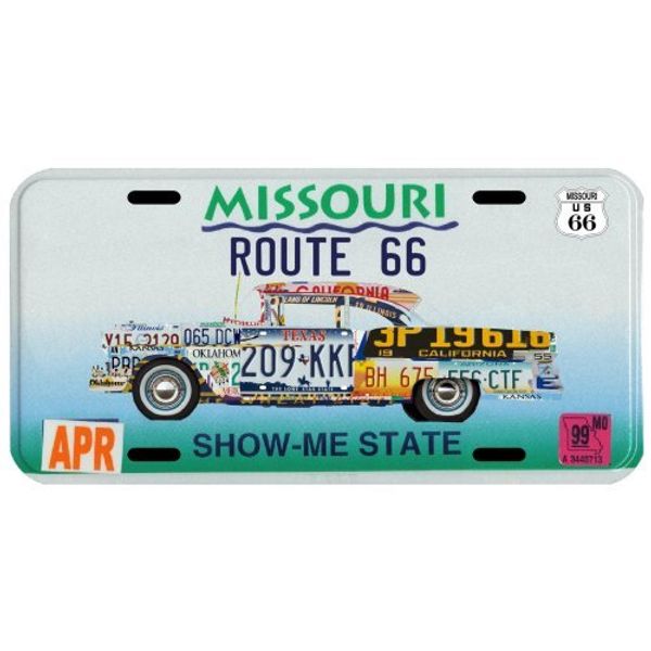 Route 66 Mother Road of America Old Car Missouri License Plate