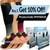 Compression Calf Sleeves Men & Women - Shin Splint Compression Sleeve 20-30mmhg, Best Footless Compression Socks for Achy Calf, Running, Nurses, Pregnancy, Post-Surgery Relief (1 Pair BLK-BLU S/M-M/L)