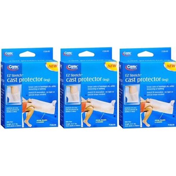 Carex E-Z Stretch Cast Protector, Leg 1ct (3 Pack)