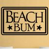 Beach Bum Wall Decals Stickers, Black, 72"