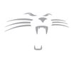 Panthers Face Vinyl Sticker Decal (4" x 2.5", Silver)