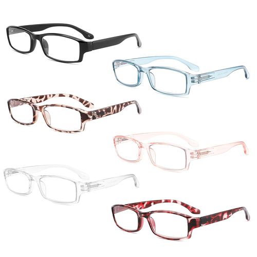 BOSAIL 6 Pack Reading Glasses Blue Light Blocking with Spring Hinges, Anti Glare UV Eyestrain,Lightweight Computer Readers Men Women 1.0