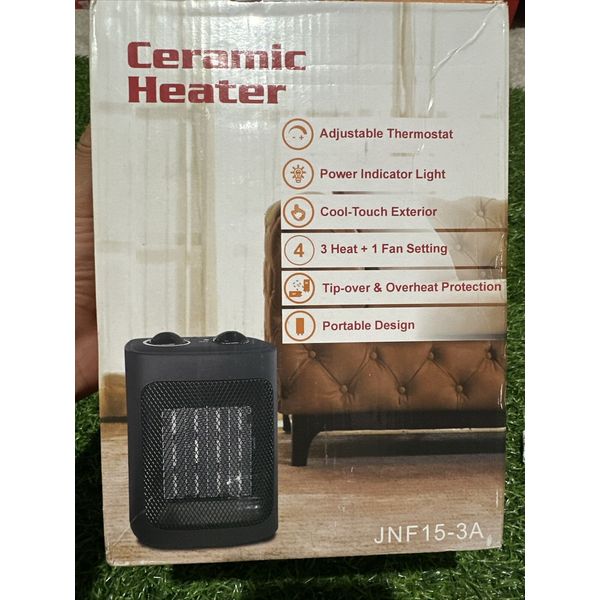 Portable Electric Ceramic Space Heater Fan Adjustable Thermostat 1500W for Home