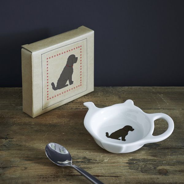 Sweet William Teabag Dish, Teapot Shape, Cockapoo