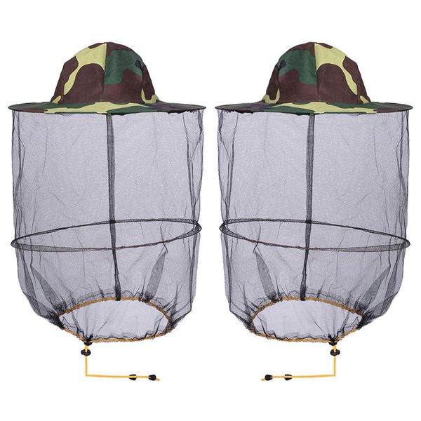HunterBee 2 PCS Round Beekeeping Beekeepers hat with Veil net Netting/Mosquito Netting hat