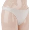 Unisex Wet Fabric Stretch Thong White
