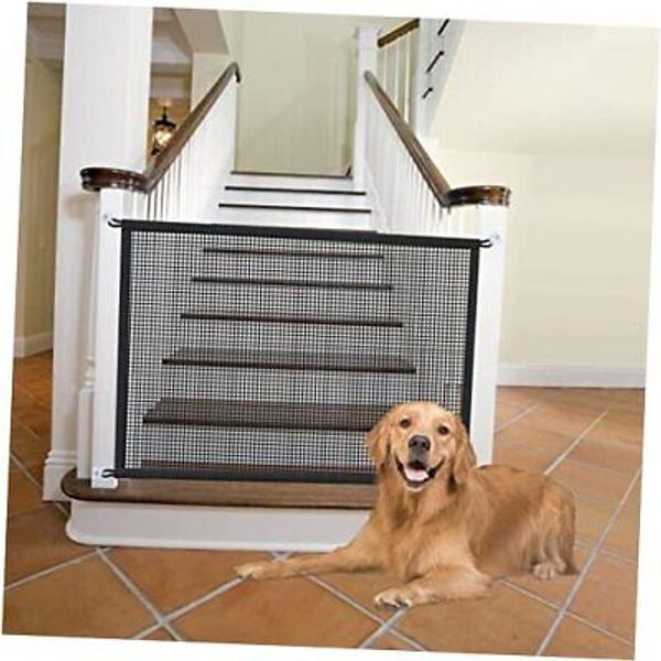 Dog Gate for Stairs Pet Gates for The House: Dogs Screen Mesh Gate for