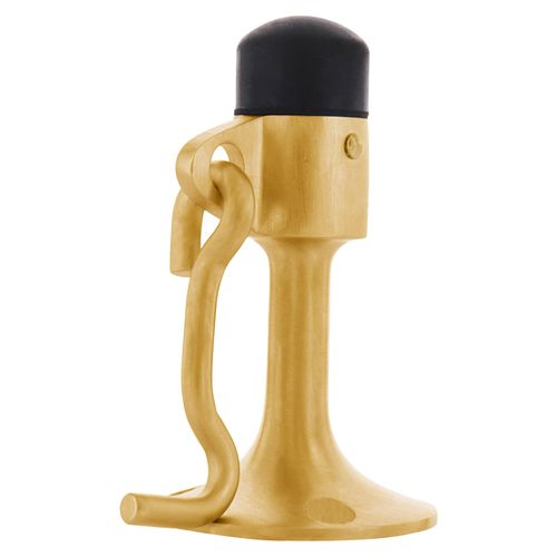 Polished Brass Wall Mounted Heavy-Duty Door Stop with Hook and Holder