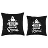 Rub Smoke Eat Repeat, BBQ Barbecue Lover Griller Grill 2 Throw Pillow