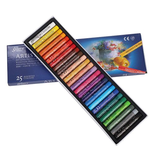 Professional Oil Pastels Set Art Soft Oil Pastels Painting Drawing Pens Soft Colouring Crayons Washable Oil Paint Sticks for Artists, Adult, Student, School Stationery Supplies 25 Colors