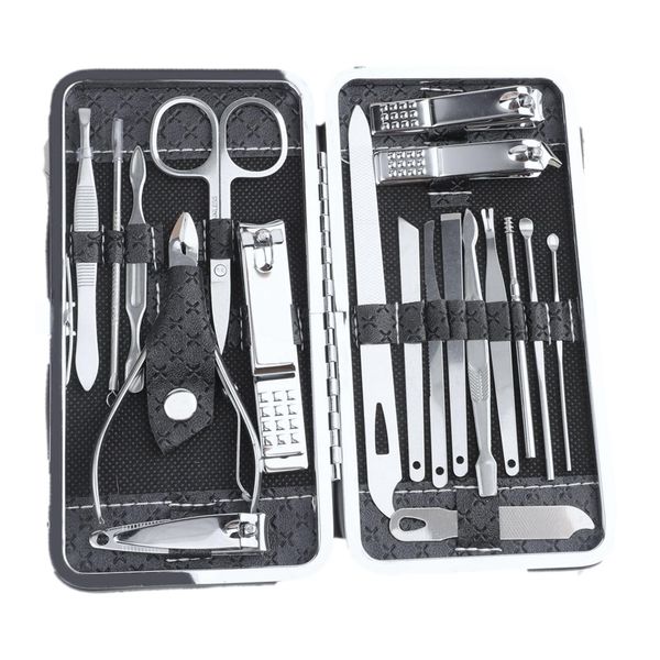 Nail Care Kit, Nail Care Set, Cuticle Treatment, Nippers, Nail Polish, Set of 19, Grooming, Stainless Steel