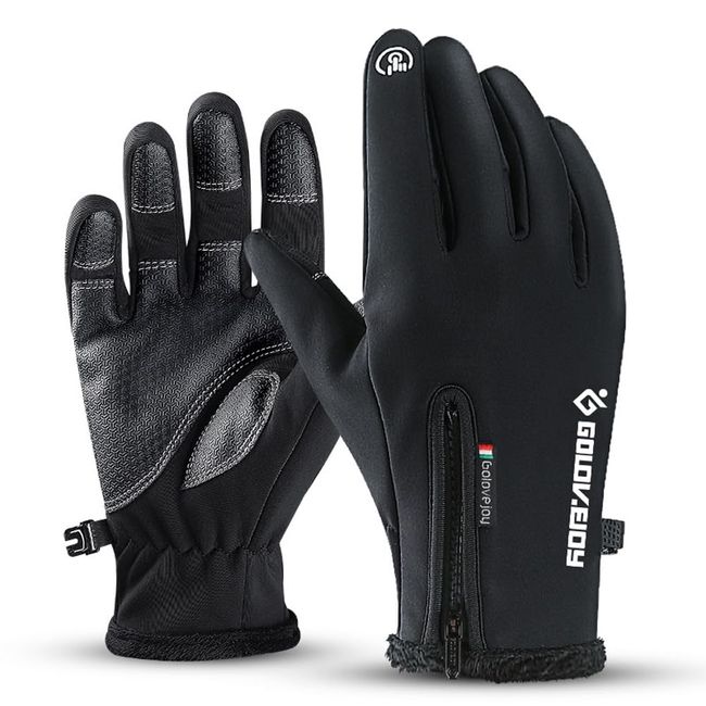 Climbing Gloves, Climbing Gloves, Trekking Gloves, Climbing Gloves, Touchscreen Compatible, Anti-Slip, Cold Protection, Fleece-Lined, Windproof, Sun Protection, Water Repellent, Unisex, Black (XL)