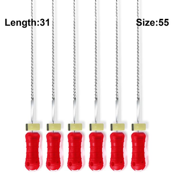 Sky Choice K-Files - 31 mm Length, Size 55 Red with Rubber Stopper 6/Pkg